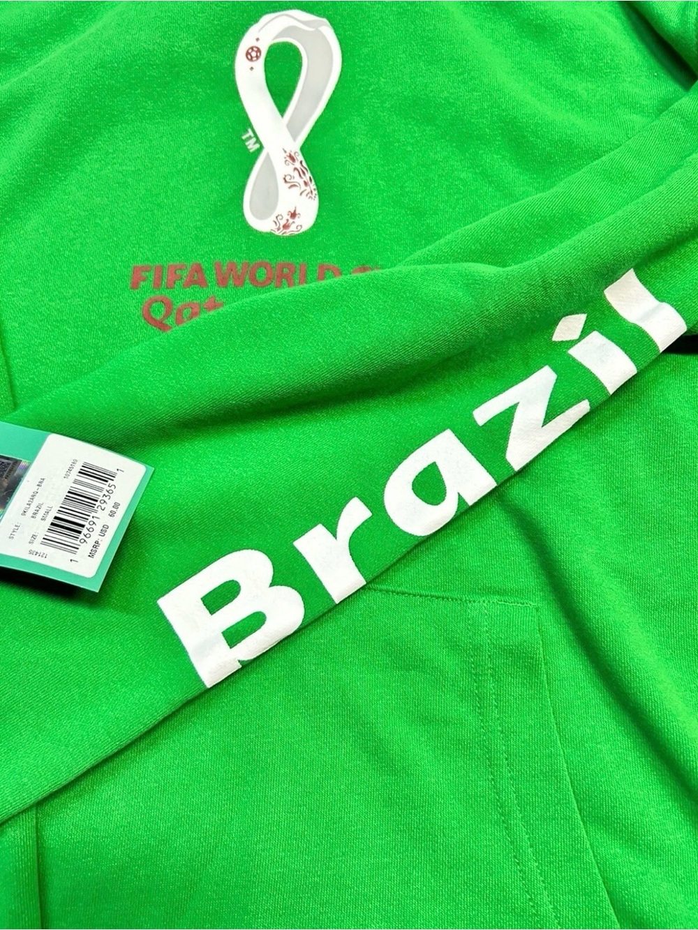 FIFA Licensed World Cup Soccer Futball Hoodie Sweatshirt Team Brazil Small - Picture 4 of 7